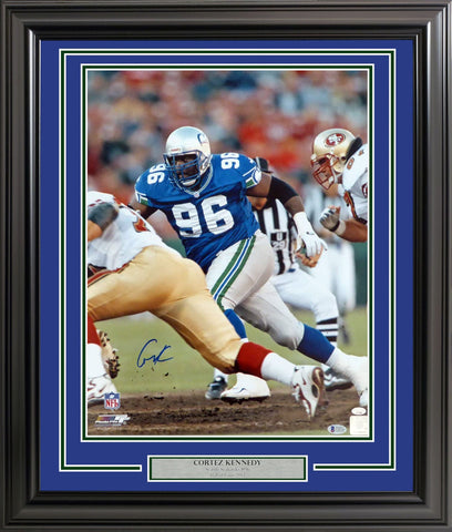 CORTEZ KENNEDY AUTOGRAPHED FRAMED 16X20 PHOTO SEATTLE SEAHAWKS BECKETT 200331