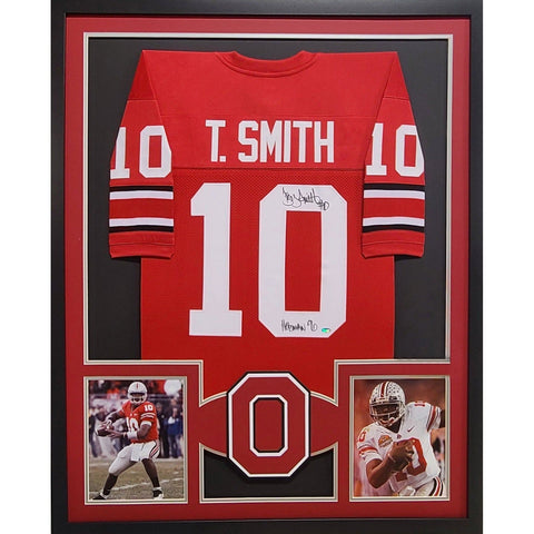 Troy Smith Autographed Signed Framed Ohio State NH Jersey TRISTAR