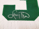 BOSTON CELTICS LARRY BIRD AUTOGRAPHED WHITE JERSEY BECKETT BAS STOCK #203448