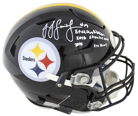 Steelers JuJu Smith-Schuster Signed Authentic Speed Flex Full Size Helmet BAS 1