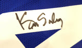 SEATTLE SEAHAWKS KENNY EASLEY AUTOGRAPHED BLUE JERSEY MCS HOLO STOCK #165117