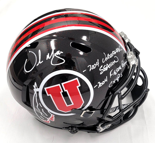 Urban Meyer Signed Utah Utes Black Replica Helmet W/ 2004 Inscriptions Beckett