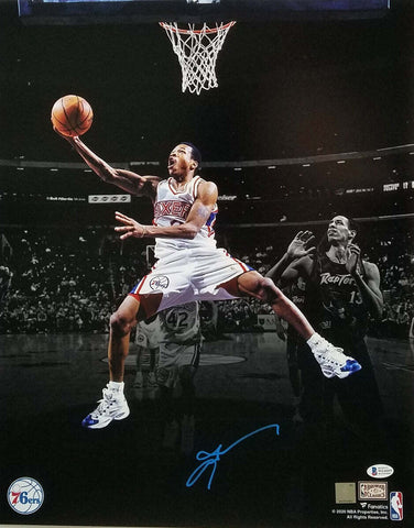 Allen Iverson Signed Philadelphia 76ers Spotlight 16x20 Photo Beckett Witnessed