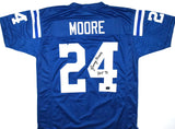 Lenny Moore Autographed Blue Pro Style Jersey w/ HOF - Prova *Black