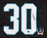 Chuba Hubbard Signed Panthers Jersey (Beckett) Carolina 2021 4th Round Pick R.B