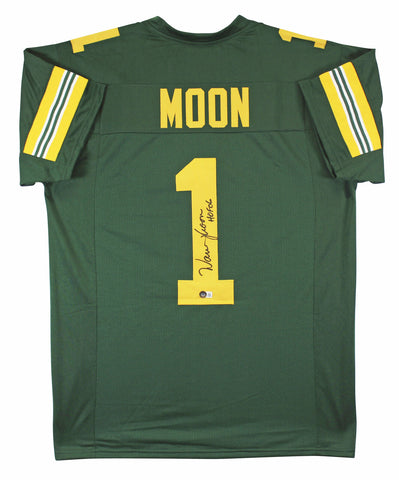 Warren Moon HOF 06 Authentic Signed Green Pro Style Jersey BAS Witnessed #W52352