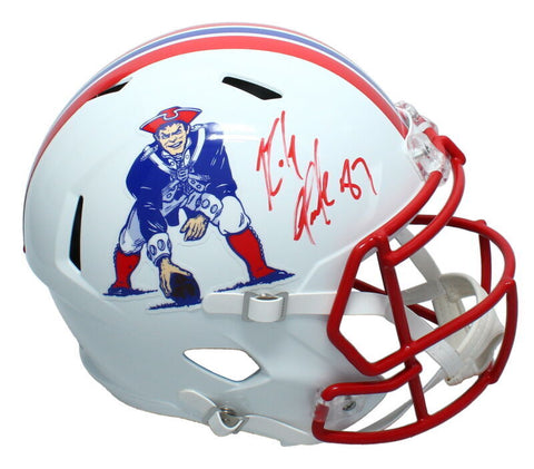 Rob Gronkowski Autographed Patriots Full Size Throwback Speed Helmet Radtke