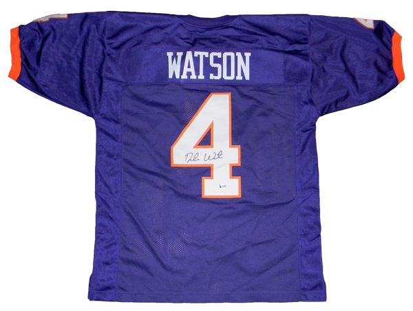 DESHAUN WATSON SIGNED AUTOGRAPHED CLEMSON TIGERS #4 PURPLE JERSEY BECKETT