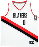 TRAILBLAZERS DAMIAN LILLARD AUTOGRAPHED WHITE FANATICS JERSEY XXL BECKETT 214828