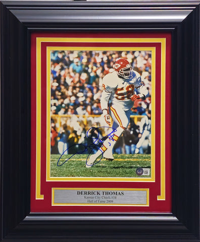 Derrick Thomas Autographed Framed 8x10 Photo Kansas City Chiefs Beckett #AC85137