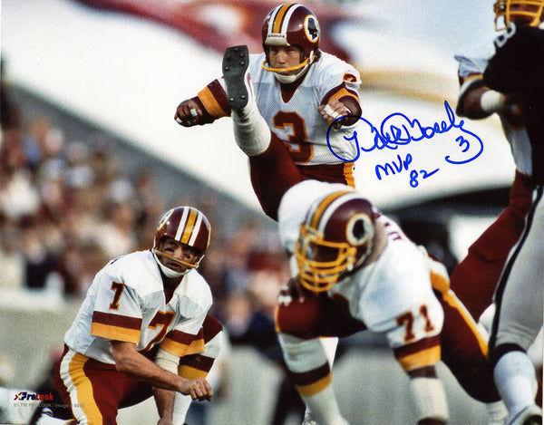 Mark Moseley Signed Redskins Action 8x10 Photo w/MVP 82 - (SCHWARTZ COA)