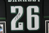 SAQUON BARKLEY (Eagles black SKYLINE) Signed Autographed Framed Jersey Beckett