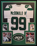 FRAMED NEW YORK JETS WILL MCDONALD IV AUTOGRAPHED SIGNED JERSEY JSA COA