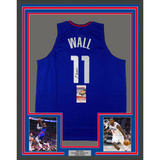 Framed Autographed/Signed John Wall 33x42 Los Angeles Blue Jersey JSA COA