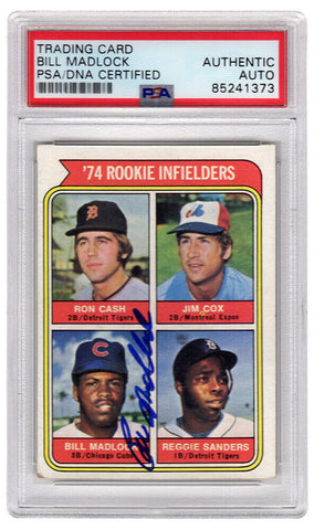 Bill Madlock Signed Cubs 1974 Topps Rookie Trading Card #600 -(PSA Encapsulated)