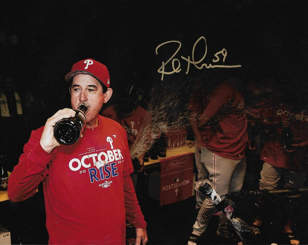 Rob Thomson NLCS Locker Room Celebration Autograph Phillies 11x14 Photo JSA PSA