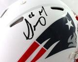 Sony Michel Signed Patriots Flat White Authentic Helmet w/Insc- Beckett W Auth