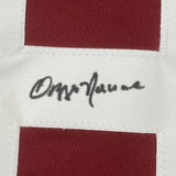 Framed Autographed/Signed Ozzie Newsome 35x39 Alabama Red Jersey JSA COA