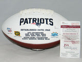 TY LAW AUTOGRAPHED SIGNED NEW ENGLAND PATRIOTS WHITE LOGO FOOTBALL JSA