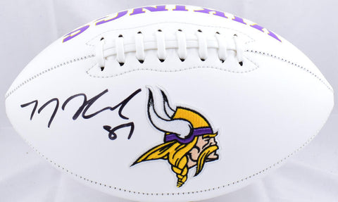 TJ Hockenson Autographed Minnesota Vikings Logo Football- Beckett W Hologram