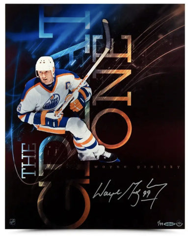 Wayne Gretzky Autographed "The Great One" Aluminum 16" x 20" Photo UDA LE 99