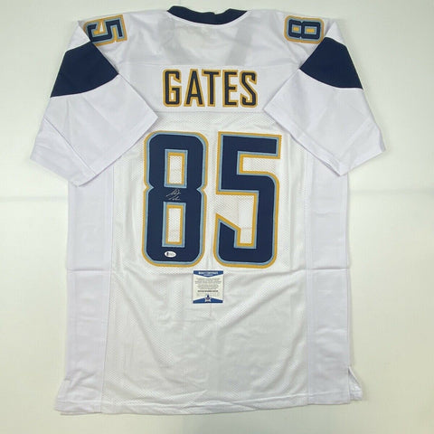 Autographed/Signed ANTONIO GATES Los Angeles White Jersey Beckett BAS COA