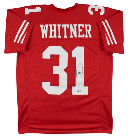 Donte Whitner Authentic Signed Red Pro Style Jersey Autographed BAS Witnessed