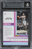 Spurs Tony Parker Authentic Signed 2017 Panini Status #63 Card BAS Slabbed