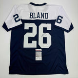 Autographed/Signed Daron Bland Dallas Thanksgiving Football Jersey JSA COA