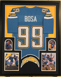 FRAMED SAN DIEGO CHARGERS JOEY BOSA AUTOGRAPHED SIGNED JERSEY JSA COA