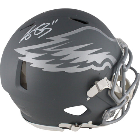 AJ Brown Autographed Philadelphia Eagles Authentic Slate Helmet Beckett 49052