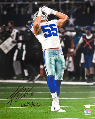 Leighton Vander Esch Signed Cowboys #/55 16x20 Photo w/WolfHunter (Fanatics COA)