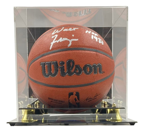 Walt Frazier Knicks Signed NBA Wilson I/O Basketball HOF 1987 BAS ITP w/ Case