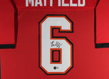 BAKER MAYFIELD (Buccaneers red TOWER) Signed Autographed Framed Jersey Beckett