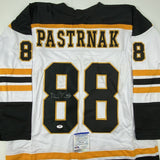 Autographed/Signed David Pastrnak Boston White Hockey Jersey PSA/DNA COA