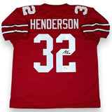 TreVeyon Henderson Autographed SIGNED Jersey - Red - Beckett Authenticated