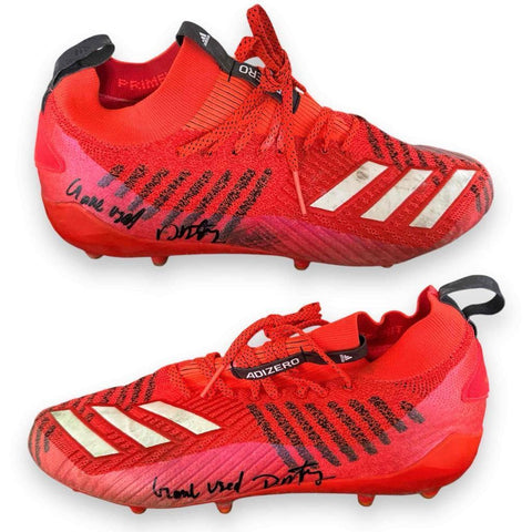 David Montgomery Autographed Signed Game Used Cleats - Beckett Authenticated - 2