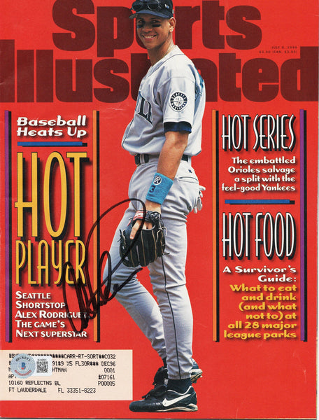 Alex Rodriguez Autographed Seattle Mariners Sports Illustrated 7/8/96 Beckett