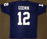 PENN STATE NITTANY LIONS CHRIS GODWIN AUTOGRAPHED BLUE JERSEY BECKETT BAS 187472