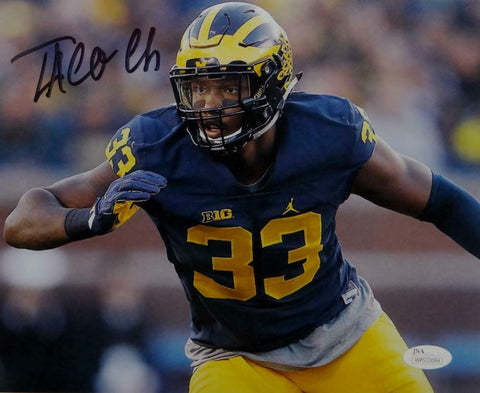 Taco Charlton Autographed 8x10 Michigan Close Up Photo - JSA W Auth *Horz