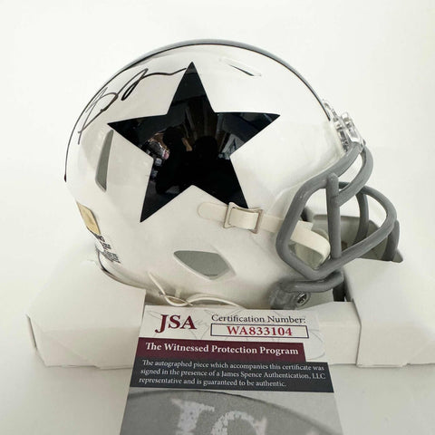 Autographed/Signed Stephon Gilmore Dallas Cowboys White Mini Helmet JSA COA