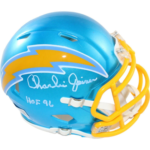 Charlie Joiner Signed San Diego Chargers Flash Mini Helmet HOF BAS 44418