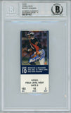 Terrell Davis Signed Denver Broncos 2008 Yards Game Ticket Stub BAS 10 Slab