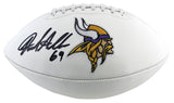 Vikings Jared Allen Authentic Signed White Panel Logo Football BAS Witnessed