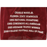 Charlie Ward Autographed Custom Maroon XL Stat Jersey Heisman JSA 48498