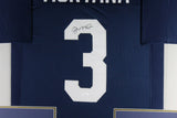 JOE MONTANA (Notre Dame navy TOWER) Signed Autographed Framed Jersey JSA