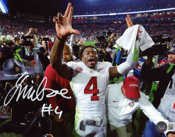 JALEN MILROE SIGNED ALABAMA CRIMSON TIDE VS AUBURN 8X10 PHOTO BECKETT