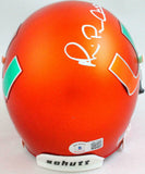 Michael Irvin Signed Miami Hurricanes Orange Schutt Mini Helmet-Beckett W Holo