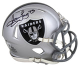 Raiders Howie Long Signed Silver Speed Mini Helmet W/ Case BAS Witnessed