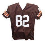 Ozzie Newsome Autographed/Signed Pro Style Brown HOF Jersey Beckett 41023